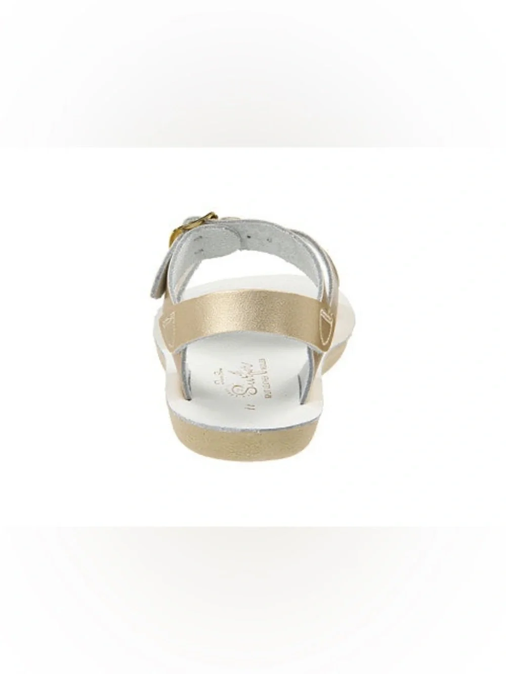 Girls Gold Leather Buckle Sandals - Kids